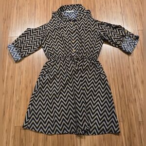 NWOT Speed Control Chevron Patterned Dress with Cut-Out Shoulders